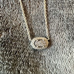 Kendra Scott mini Elisa delicate necklace in platinum drusy.